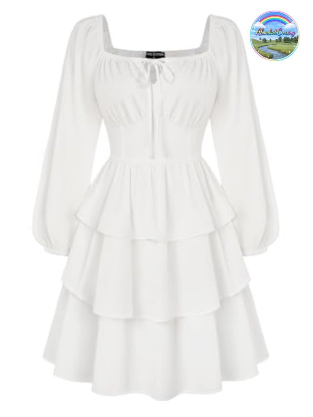 Pirate Costume Dress Square Neck Long Sleeve A-Line Renaissance Cosplay